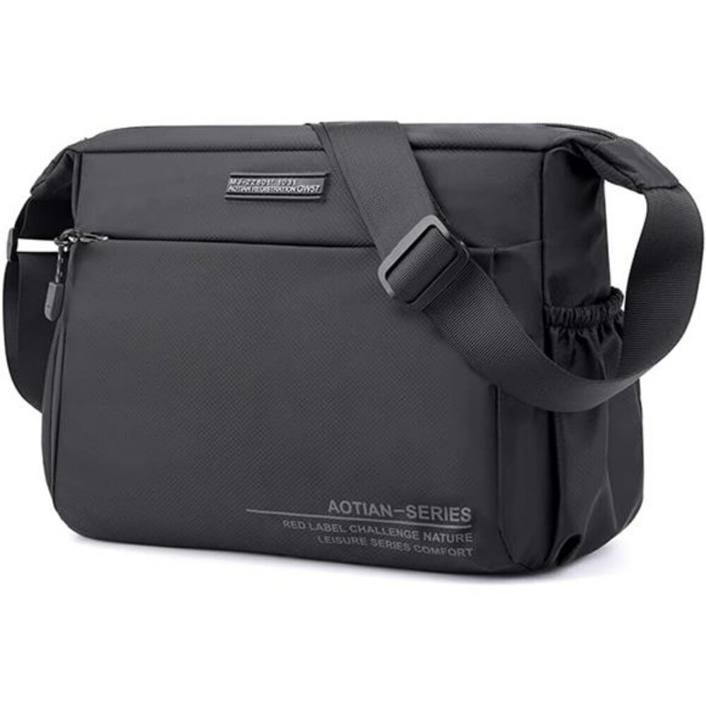 Mens nylon messenger bag waterproof lightweight crossbody shoulder purse for